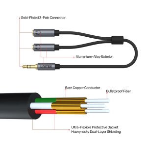 UNITEK 3.5MM AUX KULAKLIK ÇOKLAYICI Y KABLO (Y-C956ABK)