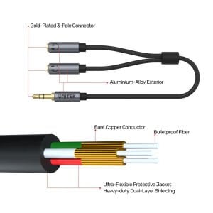 UNITEK 3.5MM AUX KULAKLIK ÇOKLAYICI Y KABLO (Y-C956ABK)