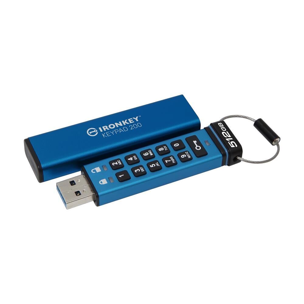 Kingston IKKP200-512GB 512GB IronKey Keypad 200, FIPS 140-3 Lvl 3 (Pending) Flash Bellek