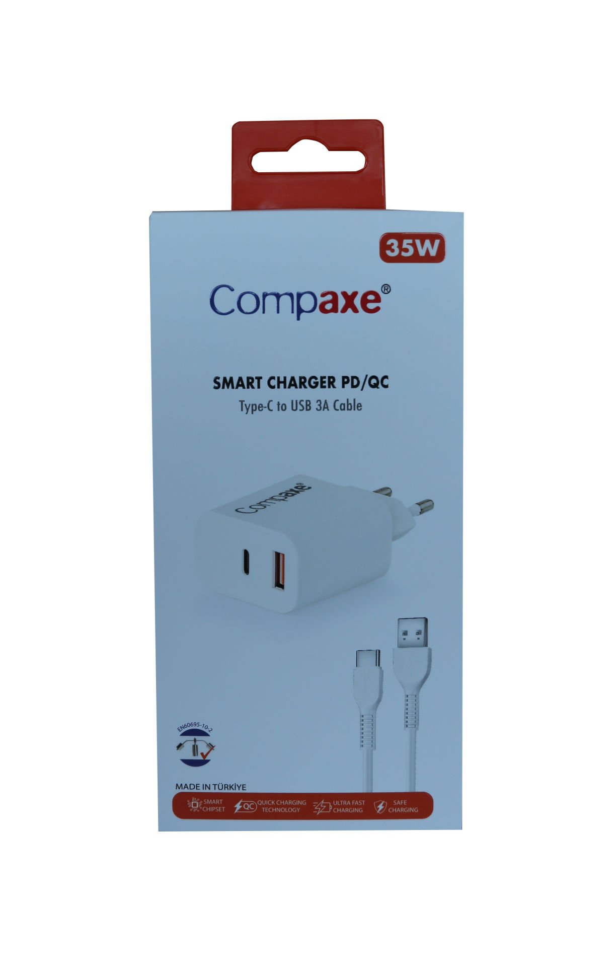 Compaxe CTA-200CA PD+QC 3.0 35W Ev Şarj Kafa