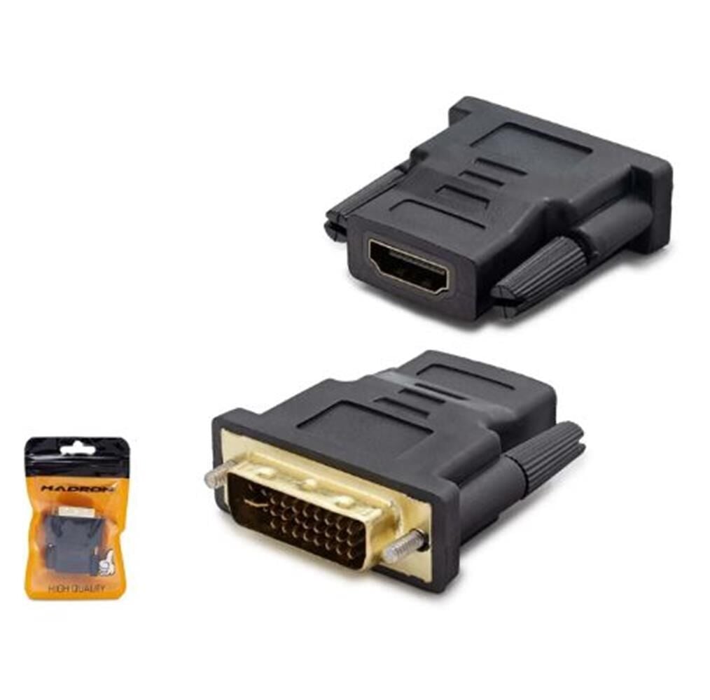 HADRON HDX1260 DVI (M) TO HDMI (F) ADAPTÖR 24+5 SİYAH