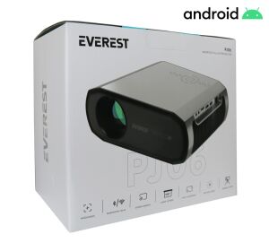 Everest PJ06 Gri- Siyah 1080P 350 Lümens Android 9.0 4K Destekli Full HD Projeksiyon Cihaz