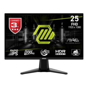 MSI 24.5'' Mag 255F E20 1920x1080 Flat Rapid Ips 200Hz 0.5Ms (Gtg) Freesync Premium Gaming Monitor
