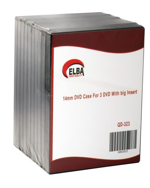 Elba QD-323 3lü Siyah 14mm Dvd Kutusu 10 Adet