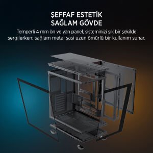 JAMES DONKEY STARK S801 7X ARGB 650W GAMING CASE BLACK