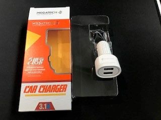 Megatech T-05m24 Beyaz 3.1a 2Usb Araç Şarj Cihazı