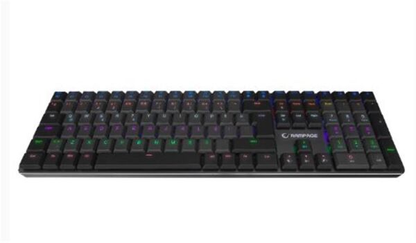 Rampage GRANITE PRO Siyah-Gri Low Profile BLUE SWITCH Q Rainbow Mekanik Gaming Oyuncu Klavye