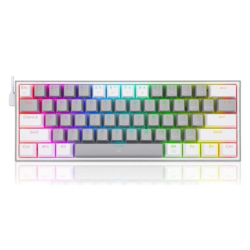 REDRAGON K617 FIZZ RGB RED SWITCH MEKANİK OYUNCU KLAVYESİ GRİ/BEYAZ