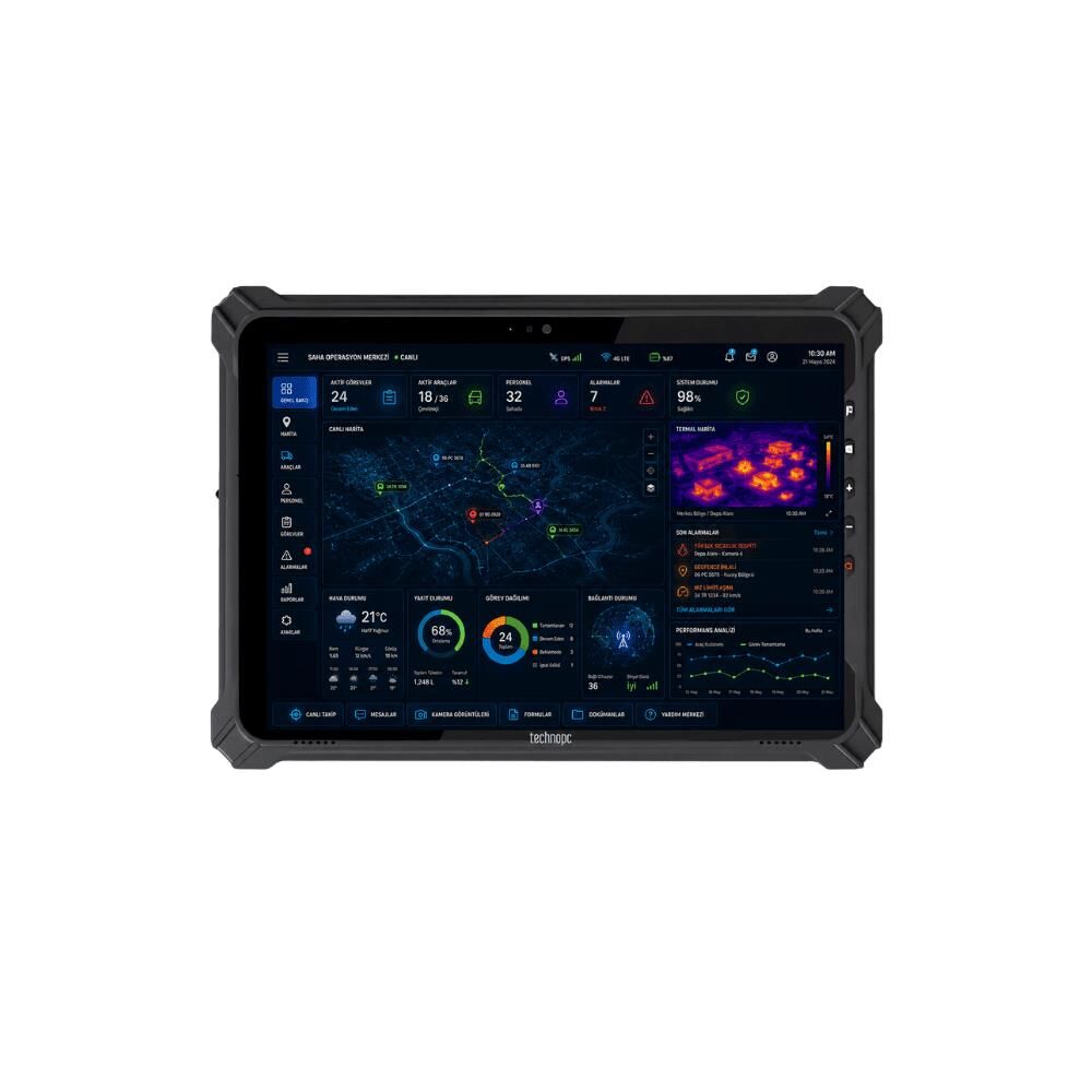 Technopc RugTab TM-T17X 10.1 800-1280 IPS 700Nits 8GB-128GB 5MP-13MP AND14 Endüstriyel Tablet