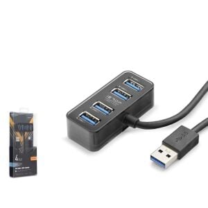 Hadron HDX7055 İetop Usb Hub 5Gbps 4x Usb-A 3.1 2in1 Usb-A-Type-C Girişli 4 Port Çoklayıcı Siyah