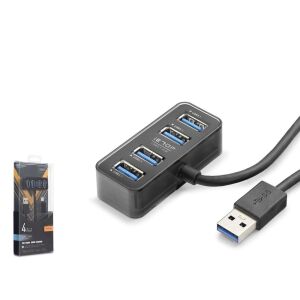Hadron HDX7055 İetop Usb Hub 5Gbps 4x Usb-A 3.1 2in1 Usb-A-Type-C Girişli 4 Port Çoklayıcı Siyah