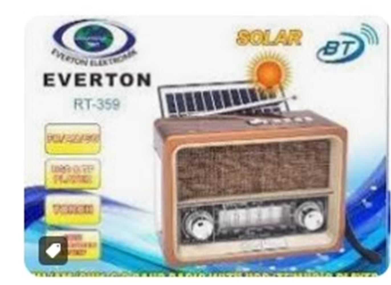 Everton RT-359 Fm-Am-Sw-Usb&Tf Player Güneş Enerjili Nostaljik Radyo