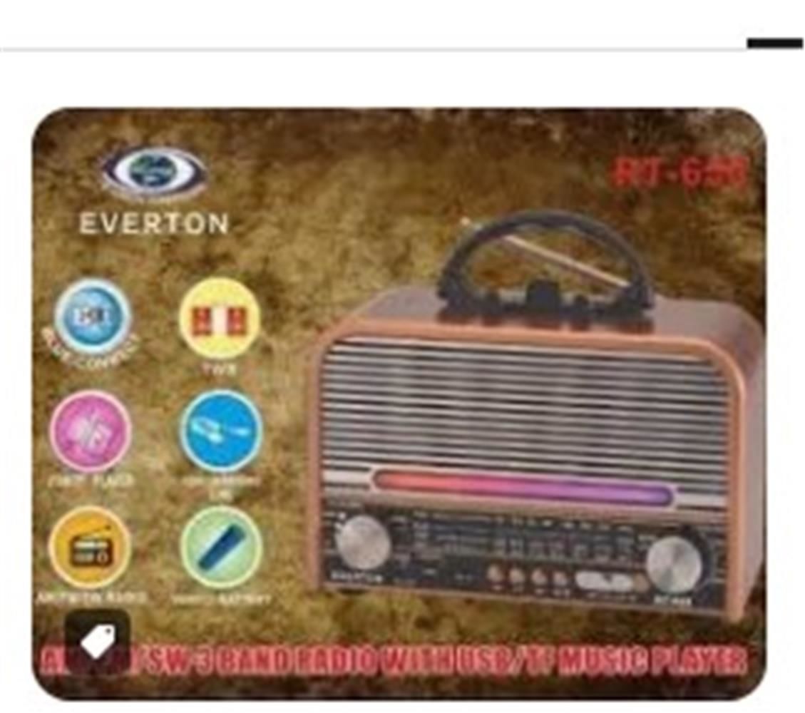 Everton Rt-659  Bluetooth Fm-Usb-Tf-Aux Şarjlı Nostaljik Radyo