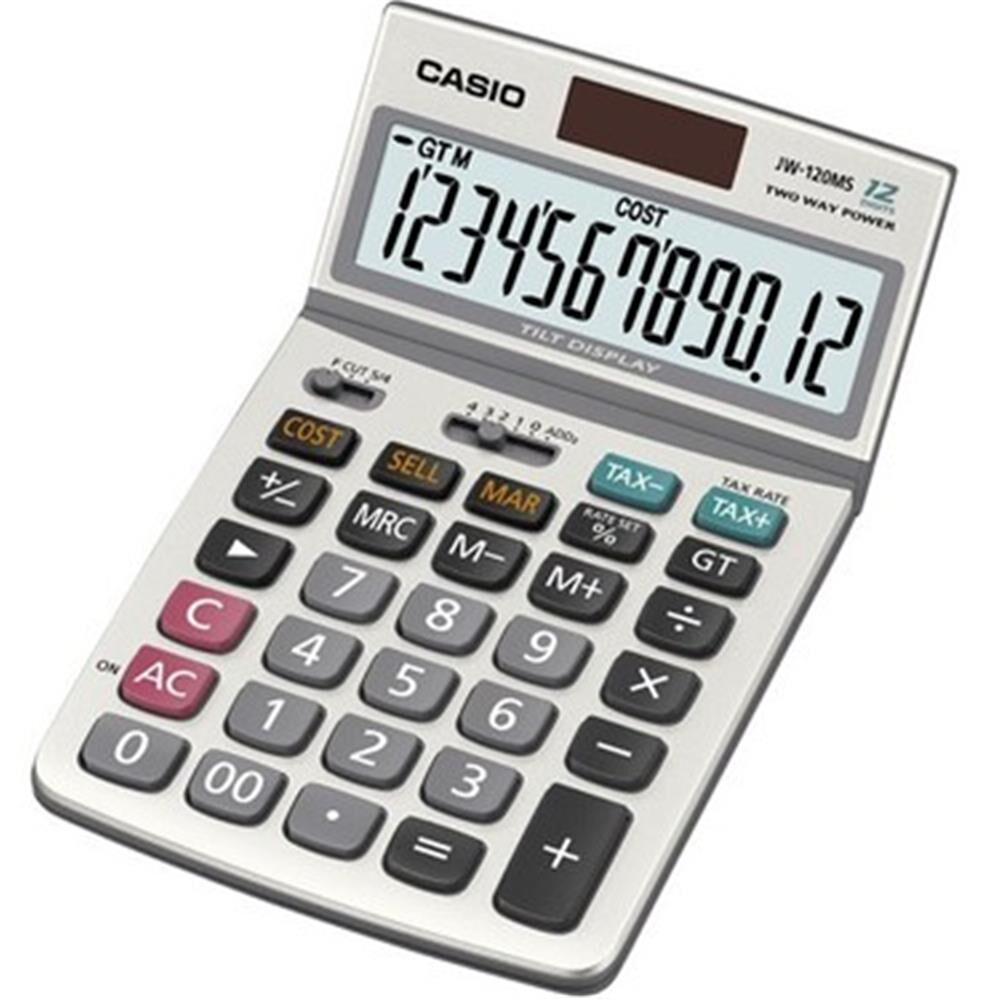 Casio JW-200DQ-WE 12 Hane İpeksi Beyaz Masa Üstü Hesap Makinesi