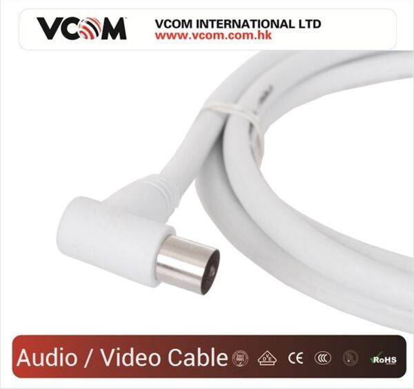 Vcom CV601R 5mt Analog Beyaz Tv Kablosu