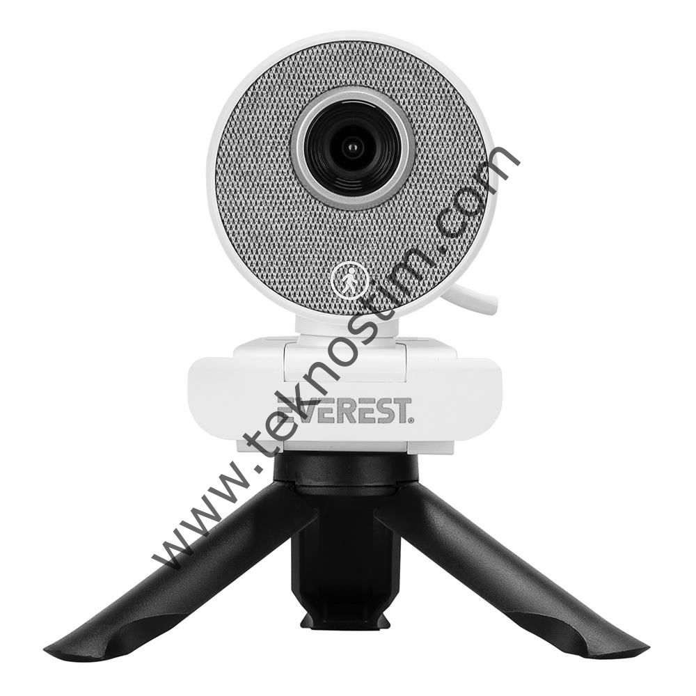 Everest SC-HD09 1080P Full HD Auto Tracking Harekete Duyarlı Mikrofonlu Beyaz Usb Pc Kamera