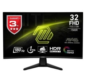 MSI 31.5'' MAG 32C6 180Hz 1ms Full HD Adaptive Sync VA Kavisli Gaming Monitör