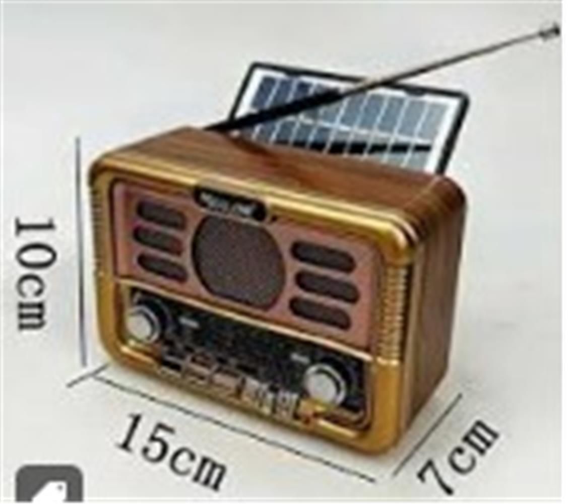Everton Rt-671 Bluetooth Fm-Usb-Tf-Aux Şarjlı Solar Nostaljik Radyo Güneş Panelli