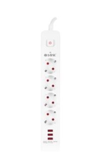S-link SPG403U 1.5m 1.5mm 100 yüzde  Bakır 750 Joule 3 Usb 5V2.4A 4lü Anahtarlı Akım Korumalı Priz