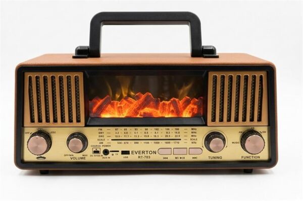 Everton Rt-703  Bluetooth Fm-Usb-Tf-Aux Şarjlı Nostaljik Radyo