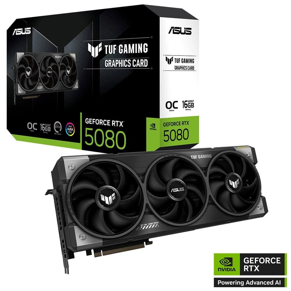 Asus TUF Gaming RTX5080 OC TUF-RTX5080-O16G-GAMING 16GB GDDR7 256 Bit DLSS 4 Gaming Ekran Kartı