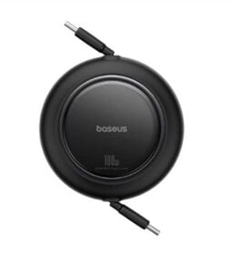 Baseus P10364501211-00 Free2Pull Makaralı Şarj Kablosu USB-C-Lightning 20W 1m. - Beyaz