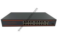 Nova NVC-HC1016FPGL 16 Port Poe+ 10-100 Mbps 2 Port 10-100-1000 Mbps Uplink Switch 165W