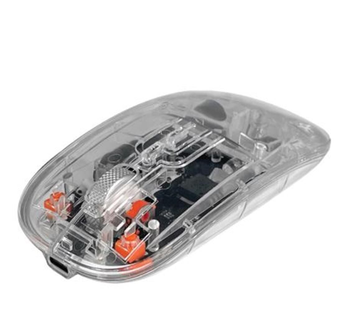 Dexim MW-002RT 2.4Ghz & Bluetooth Kablosuz Şarj Edilebilir Şeffaf Sessiz Mouse-DMA025