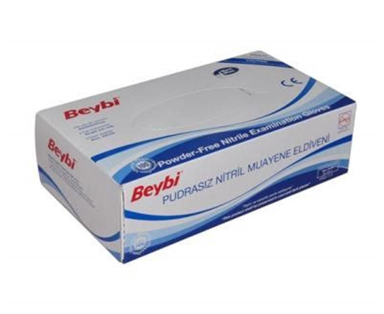 Beybi Pudrasız Nitril Mavi (S) small Beden Muayene Eldiven 100lü Paket