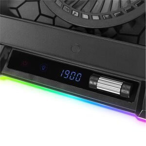 Rampage S49 Cyclone Siyah 10 Mode RGB 140-140mm 1Fanlı 14-19'' LED Ekranlı Notebook Soğutucu Stand