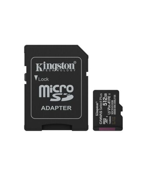 512GB microSDXC Canvas Select Plus Gen3 150MB/s A1 Card + Adapter