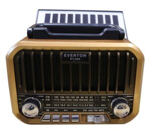 Everton RT-685  Şarjlı,Solarlı  Nostaljik Radyo ( Bluetooth-USB-SD-FM)
