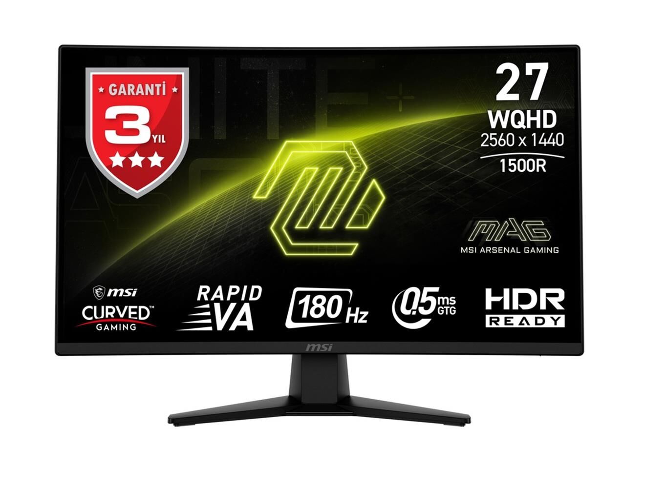 Msi 27'' Mag 274CQF 2560X1440(WQHD) Curve 1500R Rapıd Va 180HZ 0.5ms Adaptıve-Sync Gamıng Monitör