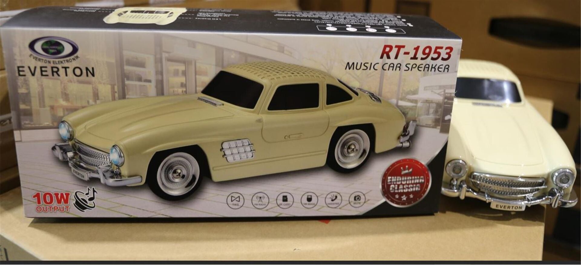 EVERTON RT-1953 Bej Arabalı  Bluetooth Fm-Usb-Tf-Aux Şarjlı Nostaljik Radyo