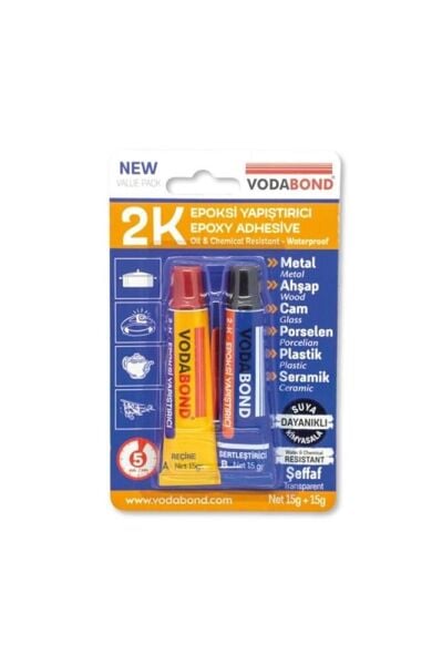Vodaband 2K Rapid Epoxy Yapıştırıcı (15+15gr)( Reçine+Sertleştirici) 3430