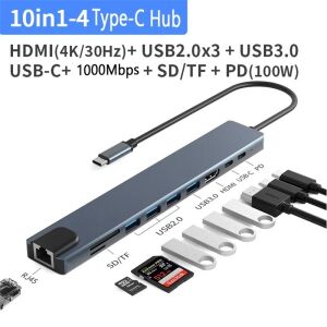 SENSEI TYPE-C 10IN1 HDMI COK FONKSIYONLU USB 3.0 DOCK STATION