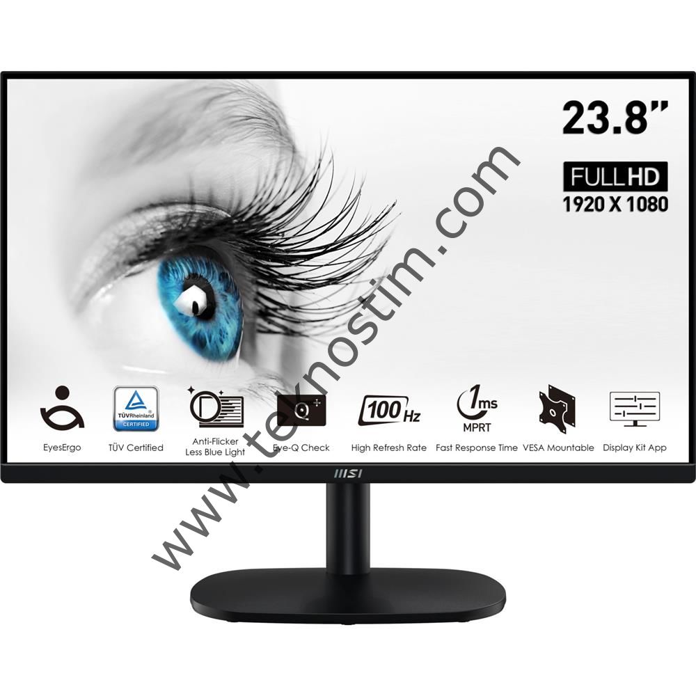 Msi 23.8'' Pro MP245V 1920X1080 (Fhd) 16:9 Flat Va 100Hz 1Ms Adaptıve-Sync Monitör