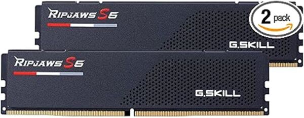 GSKILL Ripjaws S5 Siyah DDR5-6400Mhz CL32 64GB (2X32GB) DUAL (32-39-39-102) 1.40V Pc Ram
