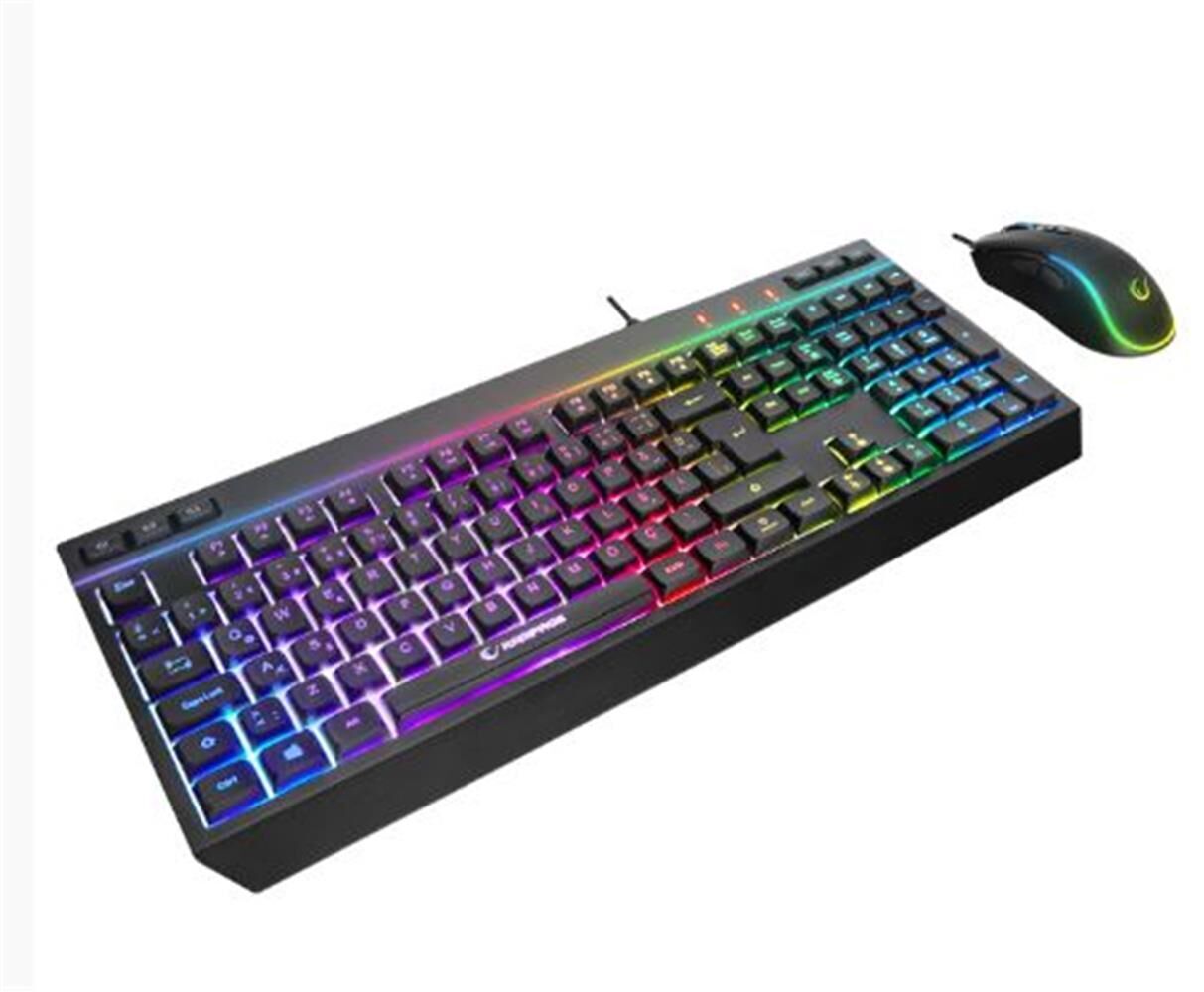 Rampage KM-R57  Siyah RGB Aydınlatmalı Q Oyuncu Multmedia Klavye ve 12800 DPI Mouse Gaming Set