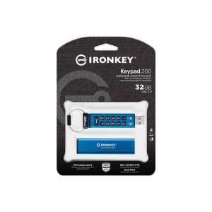 Kingston IKKP200-32GB 32GB IronKey Keypad 200, FIPS 140-3 Lvl 3 (Pending) Flash Bellek