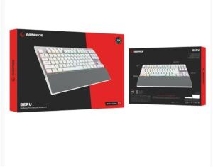 Rampage BERU Beyaz 2.4G + BT Wireless RED SWITCH Mekanik Gaming Oyuncu Klavye Slim  RGB