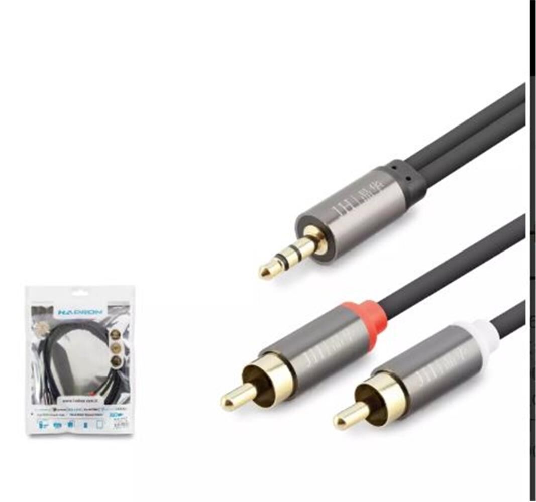 HADRON HDX1067 1.5M  3.5MM TO 2RCA KABLO 2LINE GOLD  SİYAH