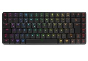 Rampage W-GRANITE Siyah-Gri Low Profile BLUE SWITCH Mekanik Gaming Oyuncu Klavye Q RGB 2,4 ghz+ BT