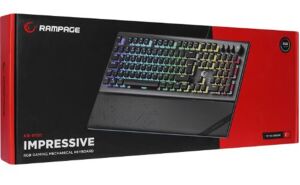 Rampage KB-R101 IMPRESSIVE Gri-Siyah USB RGB Aydınlatmalı İnce Tasarım Red Switch Oyuncu Klavyesi