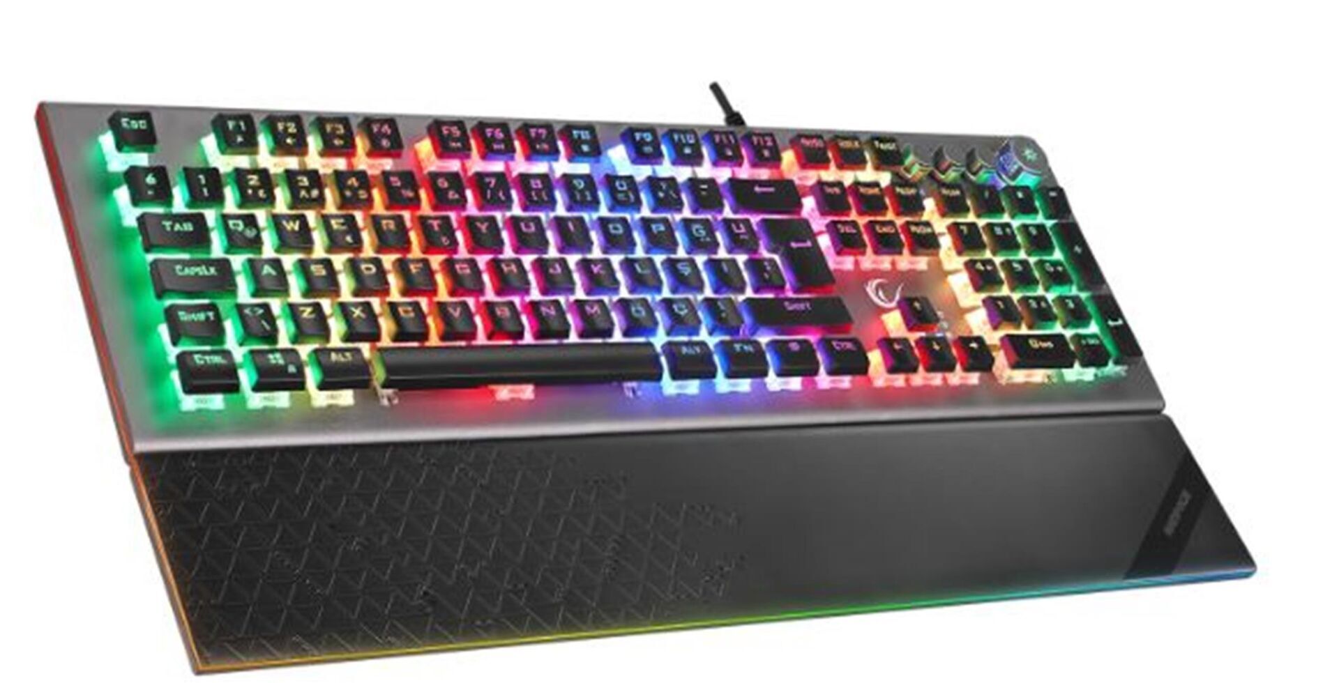 Rampage KB-R101 IMPRESSIVE Gri-Siyah USB RGB Aydınlatmalı İnce Tasarım Red Switch Oyuncu Klavyesi