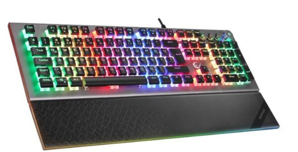 Rampage KB-R101 IMPRESSIVE Gri-Siyah USB RGB Aydınlatmalı İnce Tasarım Red Switch Oyuncu Klavyesi