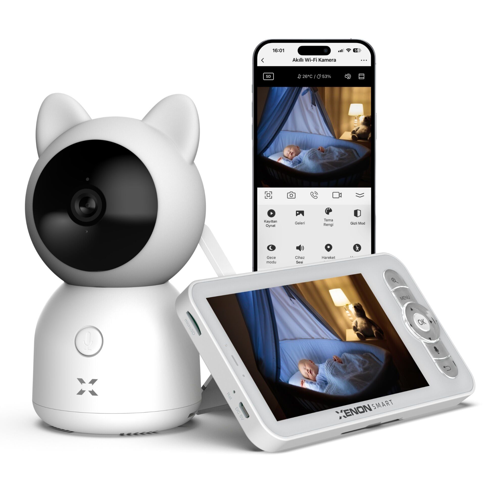 XENON SMART MONITORLU BEBEK KAMERASI X7202