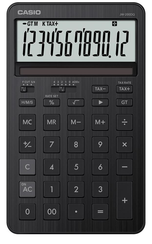 Casio JW-200DQ-BK 12 Hane Siyah Masa Üstü Hesap Makinesi