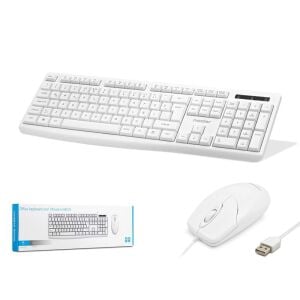 Nodar Km8520 Kablolu Klavye ve Mouse Set Q Beyaz
