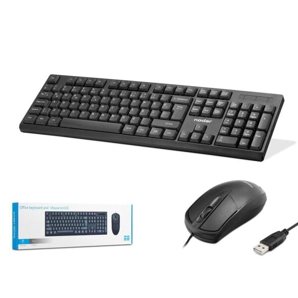 Nodar Km501 Kablolu Klavye ve Mouse Set Q Siyah